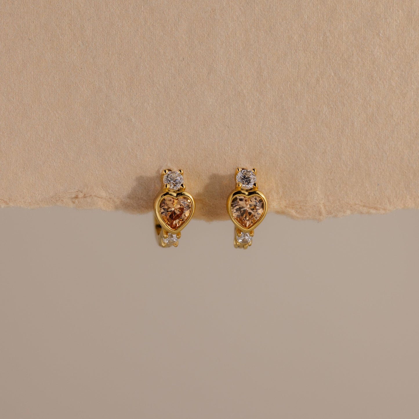 Birthstone Heart Hoops