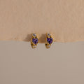 Birthstone Heart Hoops