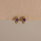 Birthstone Heart Hoops