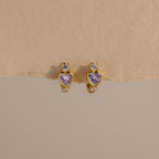 Birthstone Heart Hoops