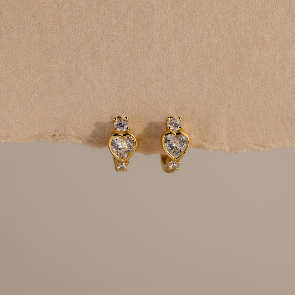 Birthstone Heart Hoops