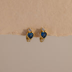 Birthstone Heart Hoops