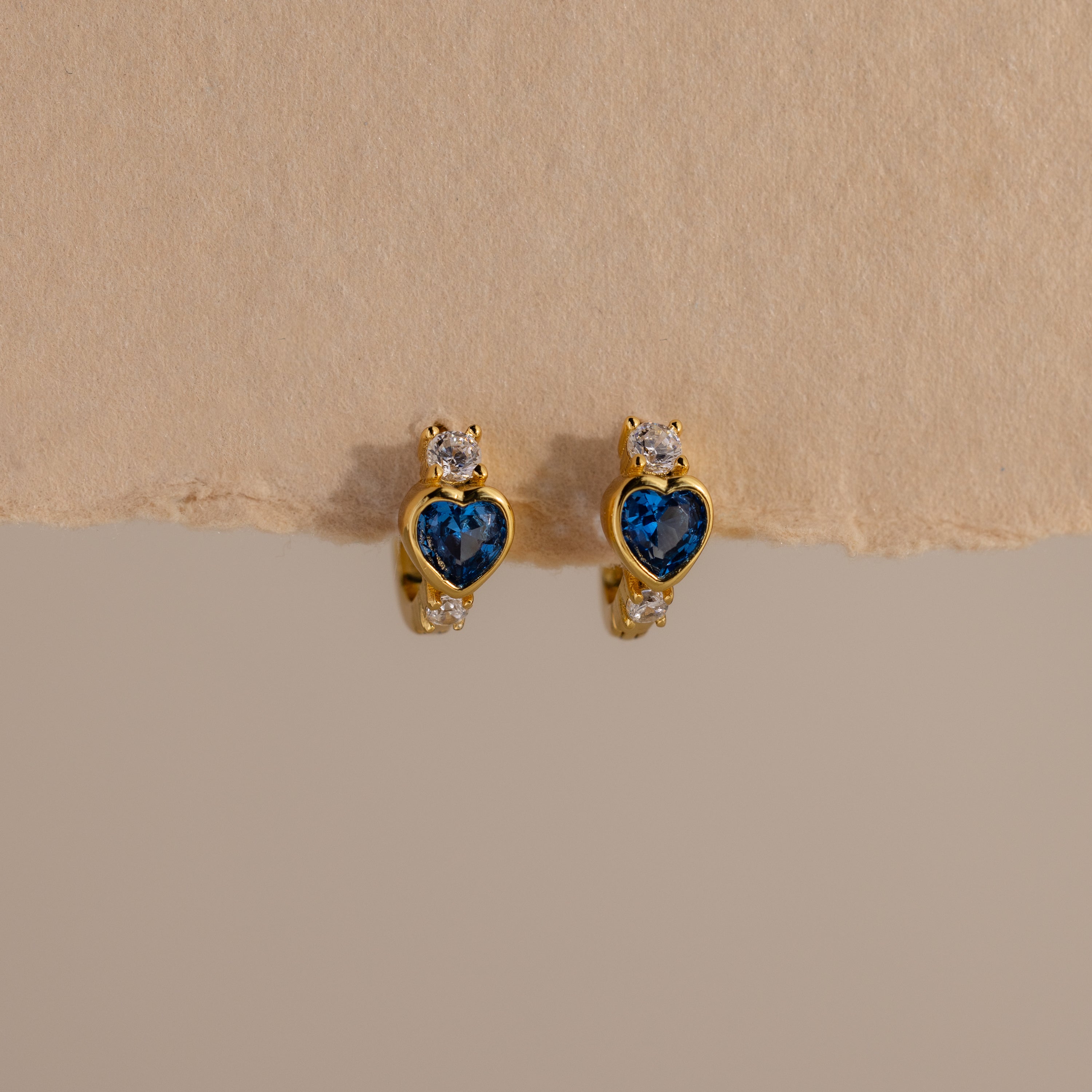 Birthstone Heart Hoops