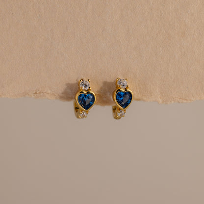 Birthstone Heart Hoops