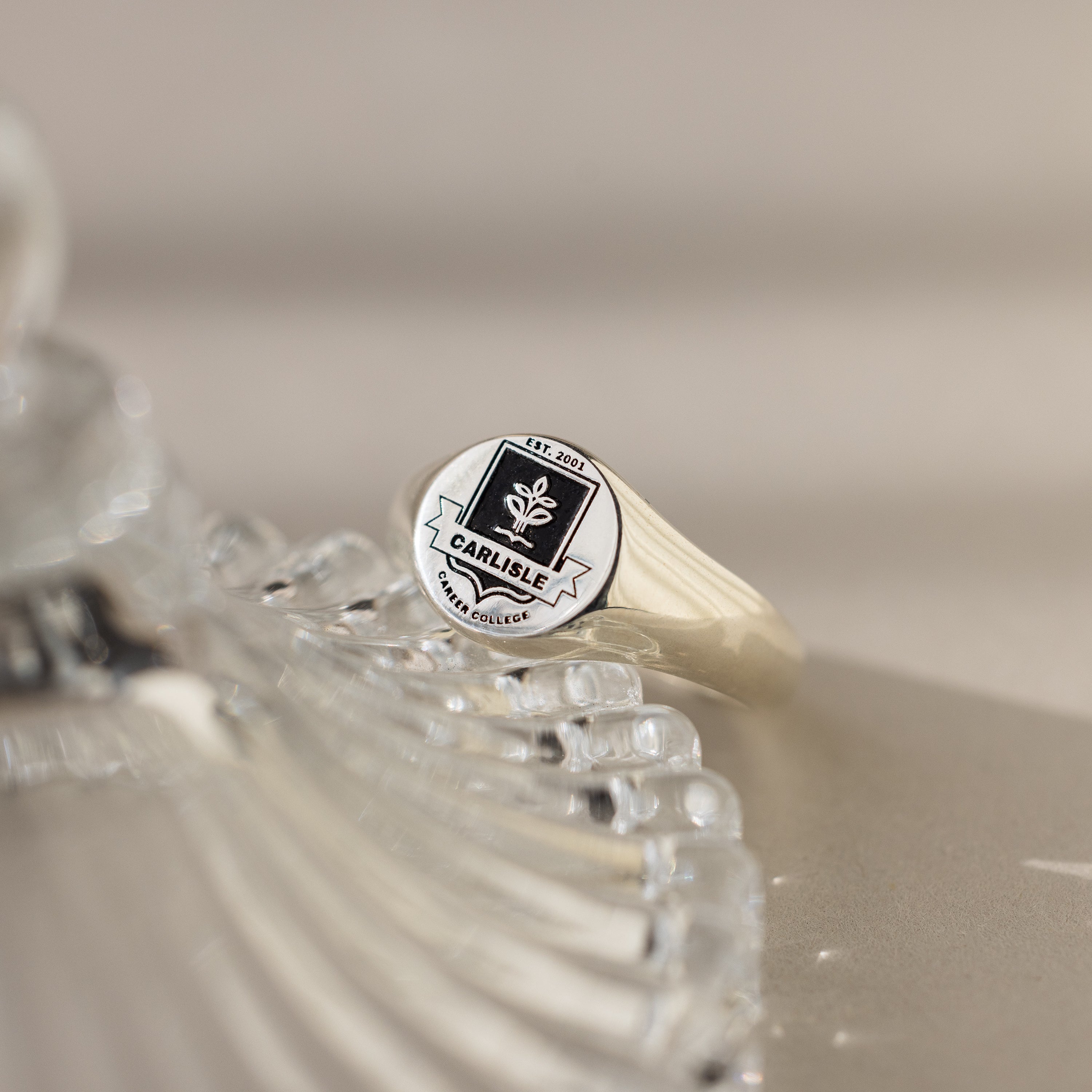 College Emblem Signet Ring