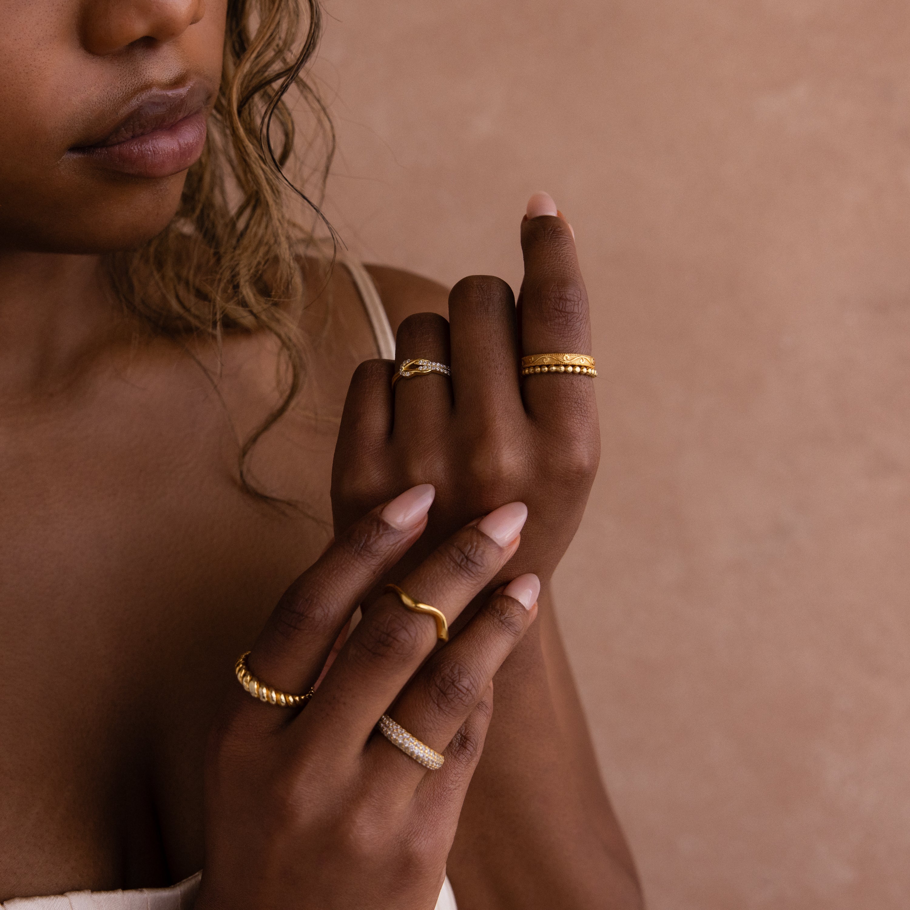 Pave Double Knot Ring