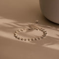 Ribbed Heart Link Bracelet