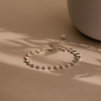 Ribbed Heart Link Bracelet