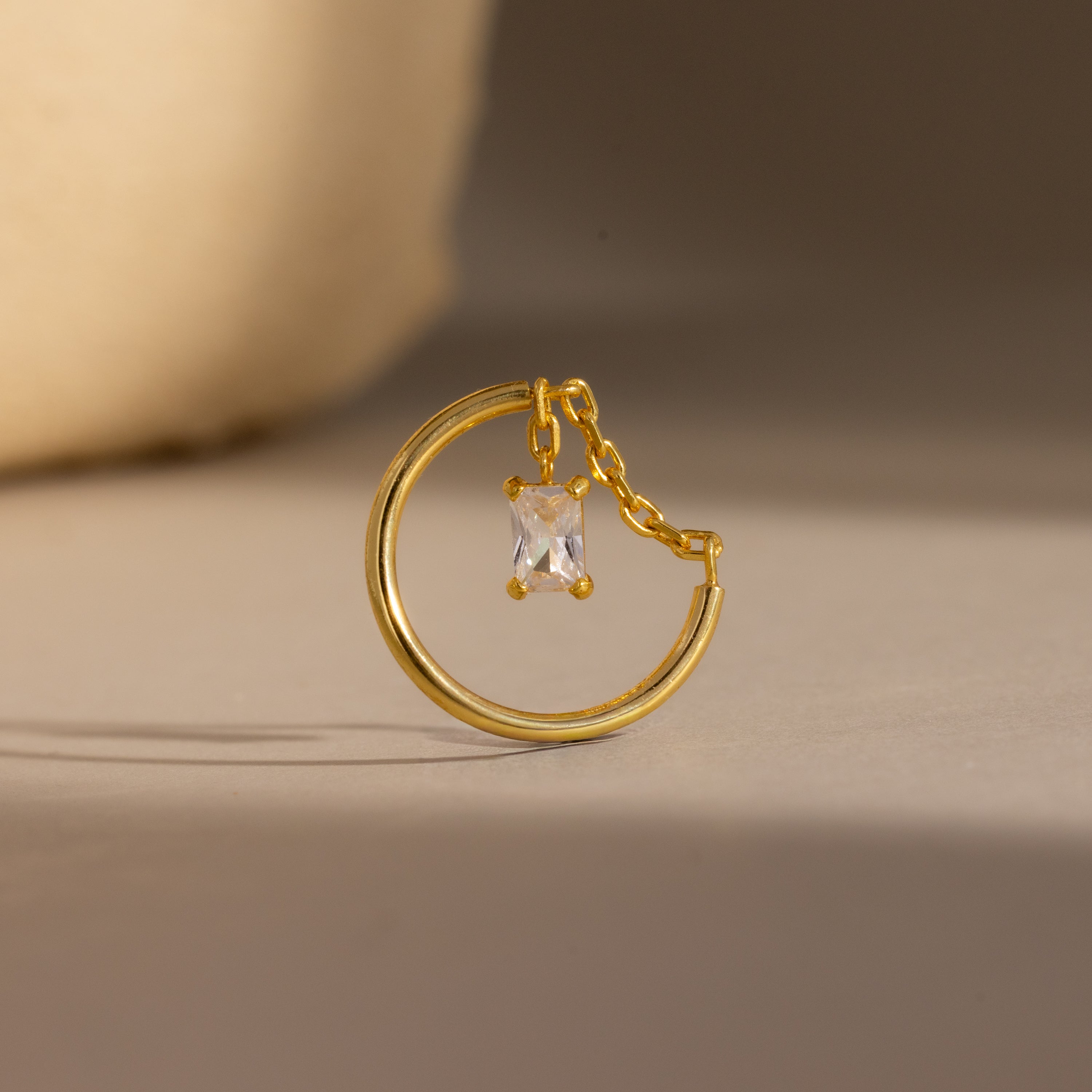 Birthstone Drop Chain Ring