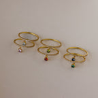 Pave Birthstone Drop Ring