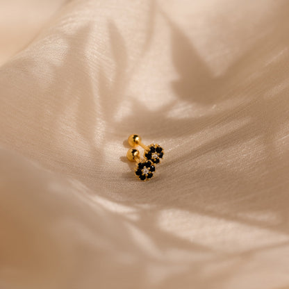 Onyx Flower Studs