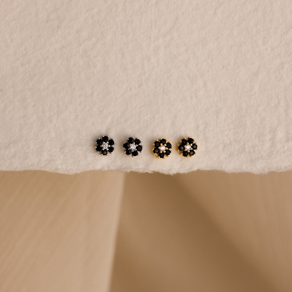 Onyx Flower Studs