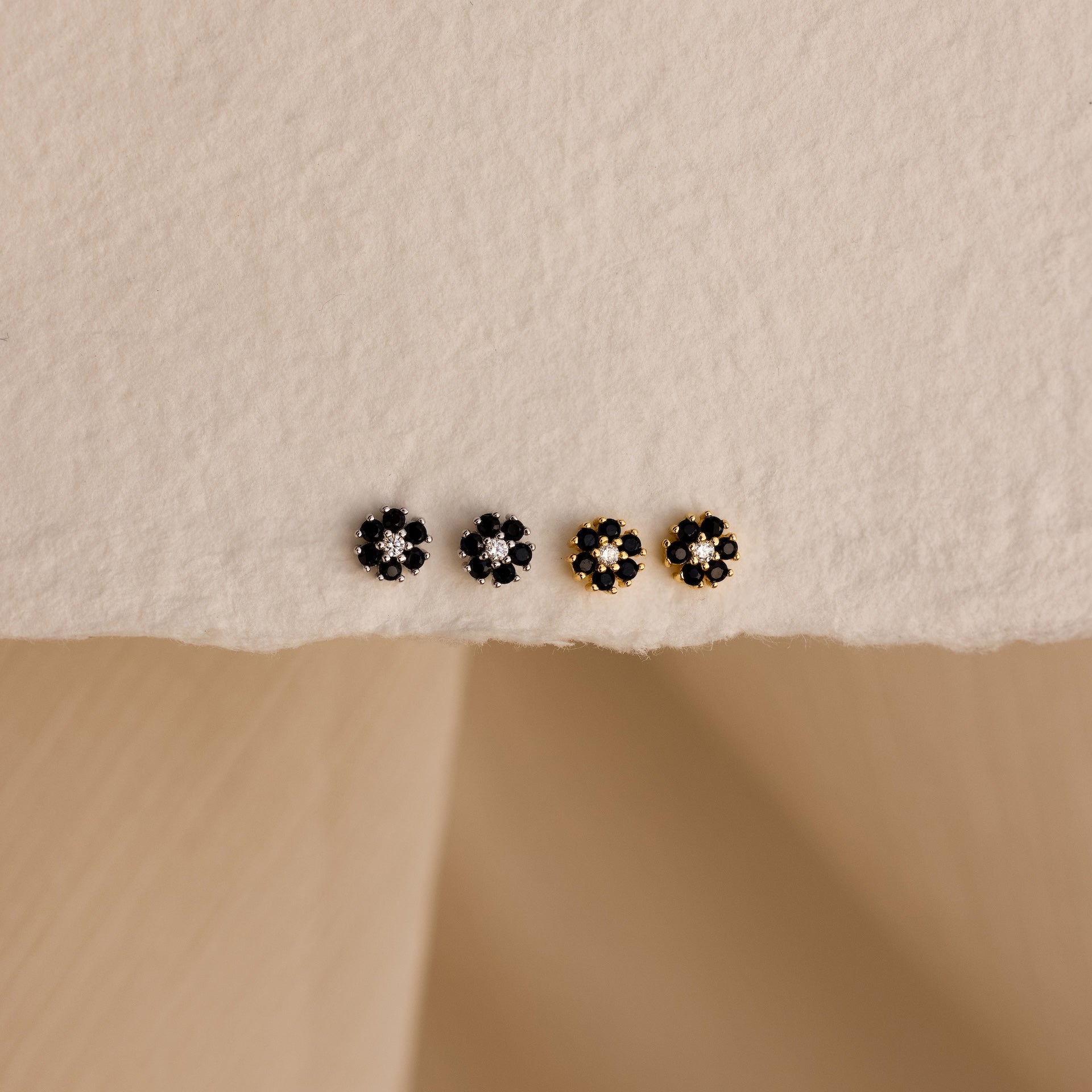 Onyx Flower Studs