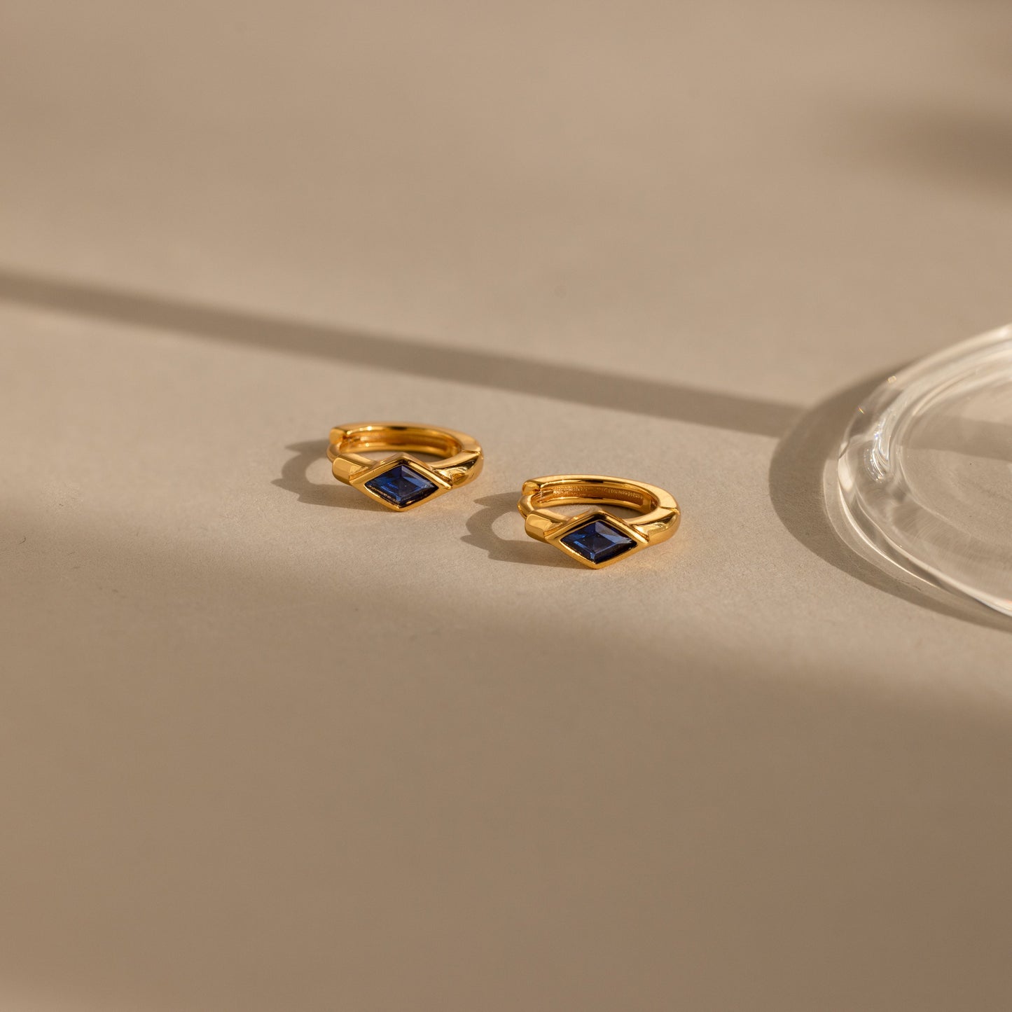 Rhombus Birthstone Huggies