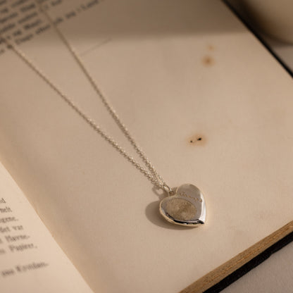 Fingerprint Heart Locket Necklace