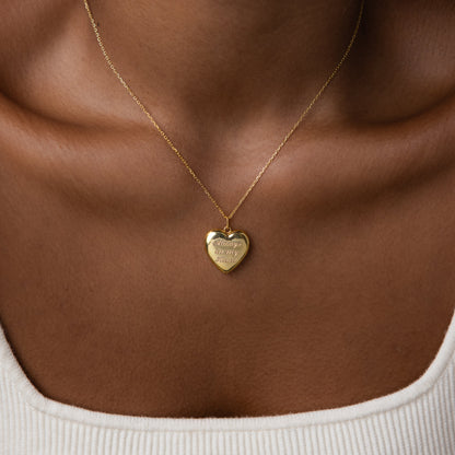 Handwriting Heart Locket Necklace