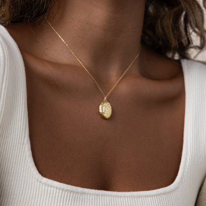 Floral Handwriting Locket Necklace