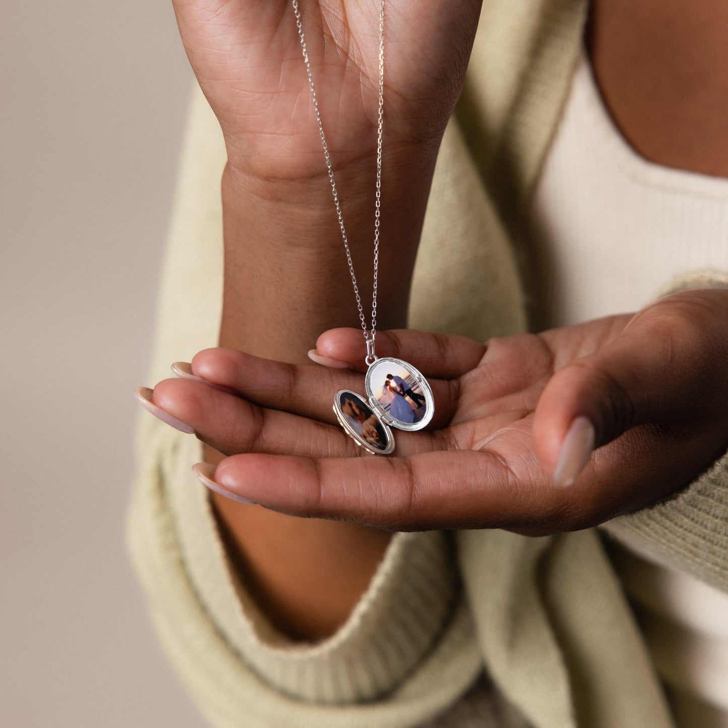 Floral Handwriting Locket Necklace