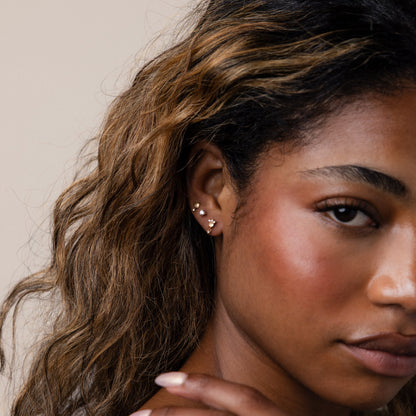 Halo Moonstone Drop Studs