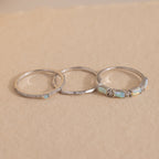 Pave Opal Ring Set