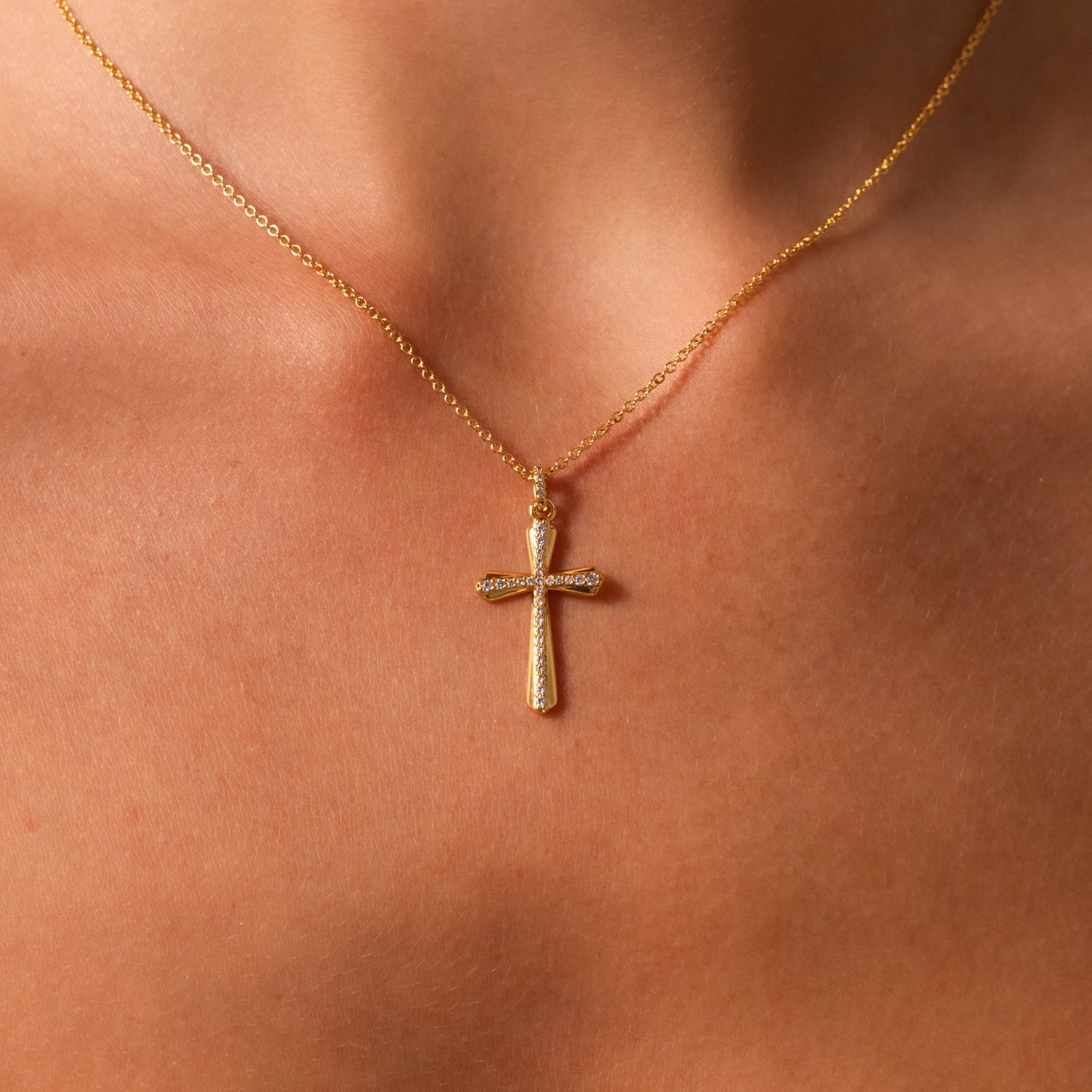 Solace Pave Cross Necklace
