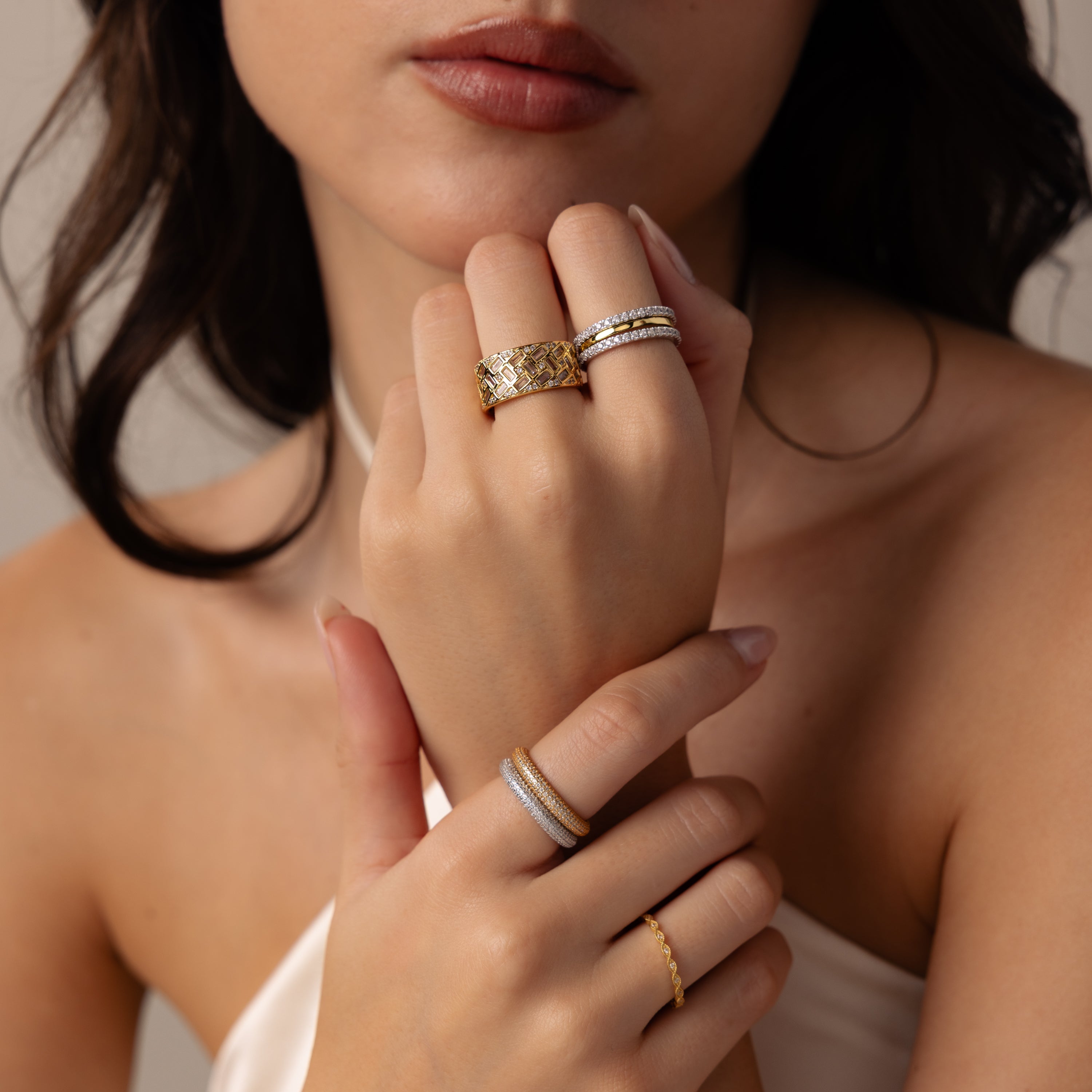 Mosaic Diamond Baguette Ring