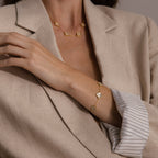 Pearl Clover Letter Bracelet