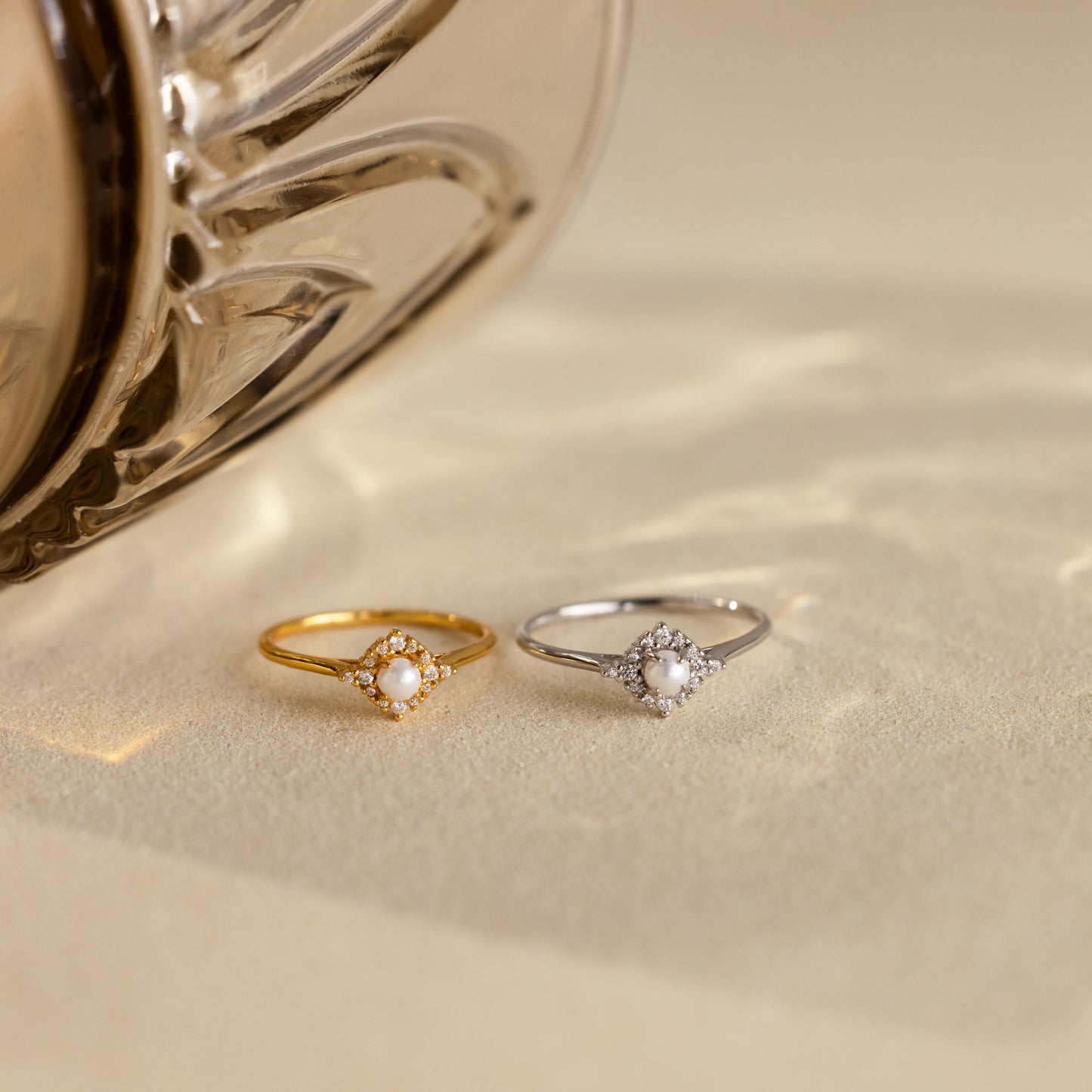 Vintage Pave Pearl Ring