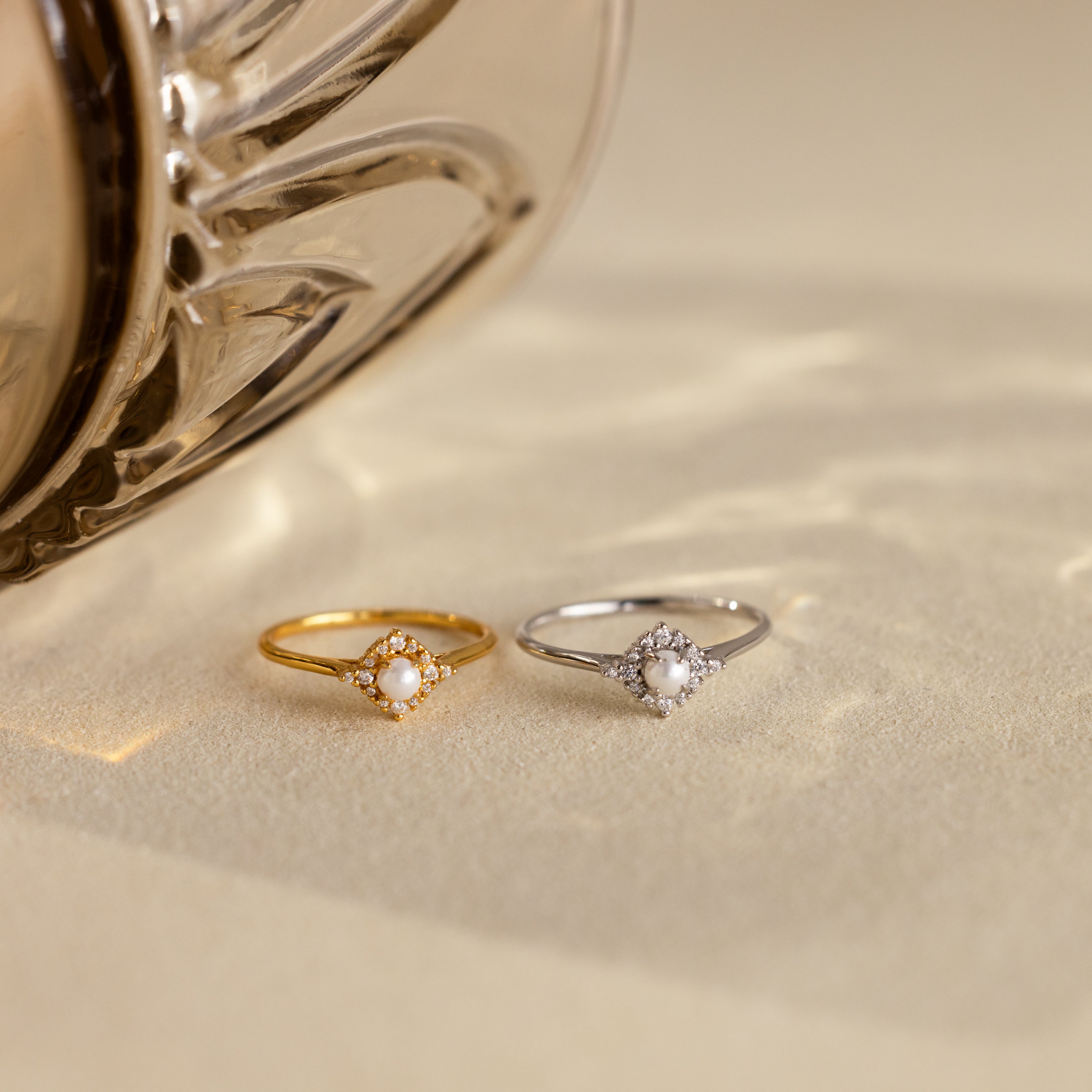 Vintage Pave Pearl Ring