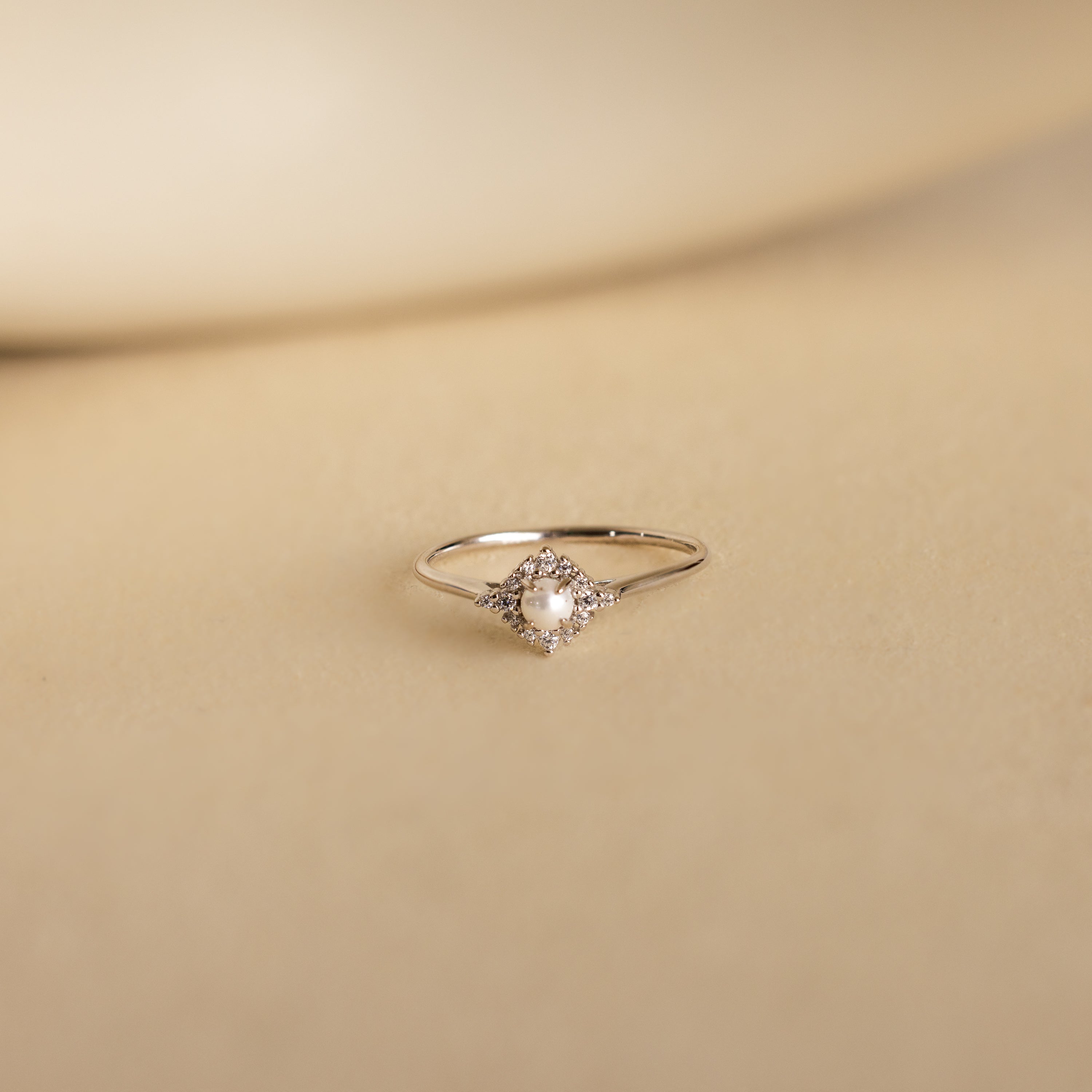 Vintage Pave Pearl Ring