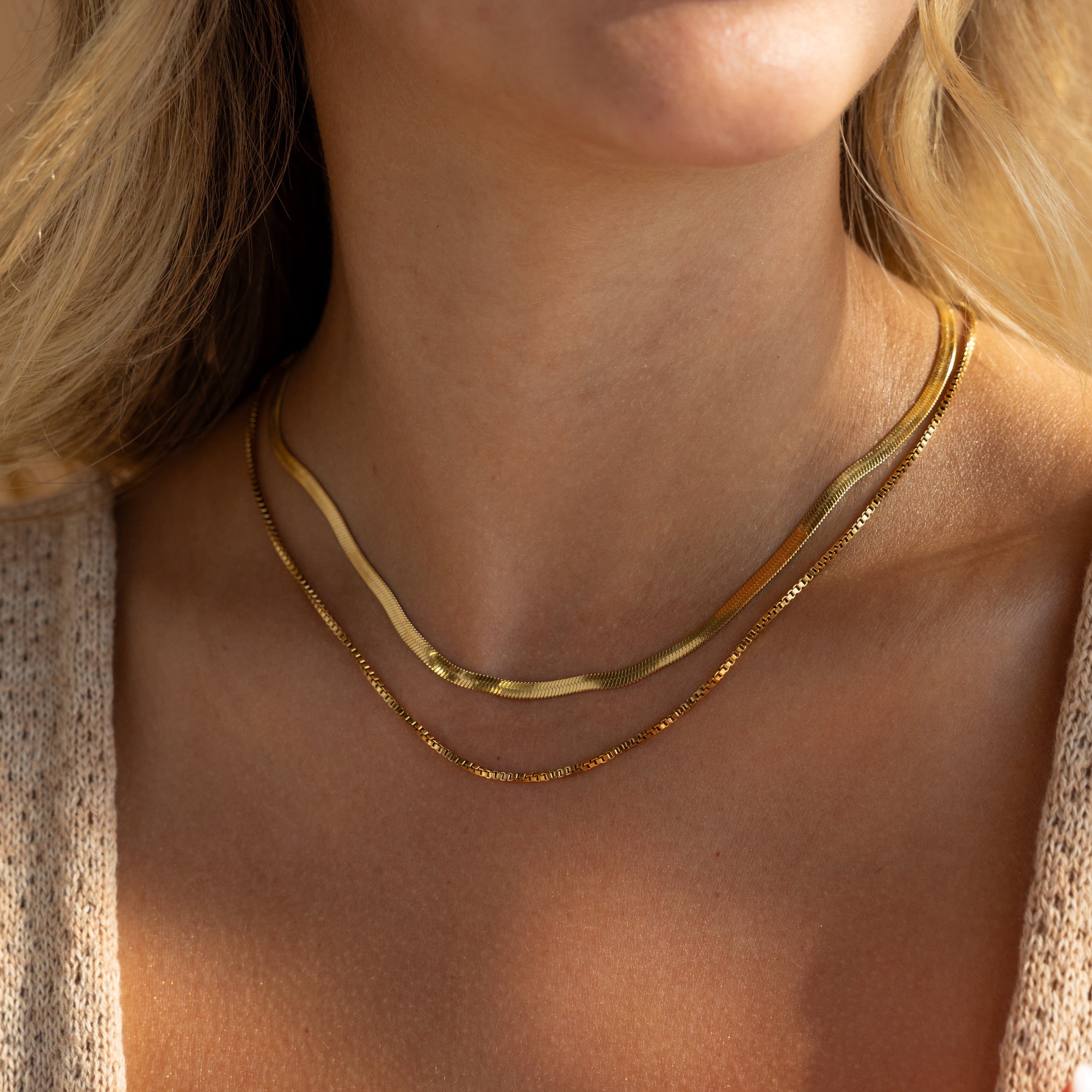 Herringbone Duo Chain Necklace