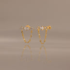 Diamond Marquise Chain Flat Back Studs