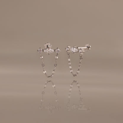 Diamond Marquise Chain Flat Back Studs