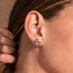 Lila Flower Pearl Studs