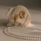 Pearl Station Beaded Charm Necklace