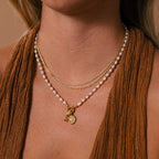 Pearl Station Beaded Charm Necklace