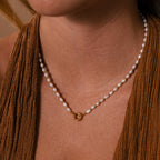 Pearl Station Beaded Charm Necklace
