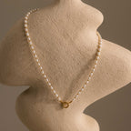 Pearl Station Beaded Charm Necklace