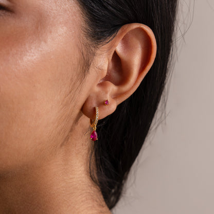 Teardrop Birthstone Flatback Studs
