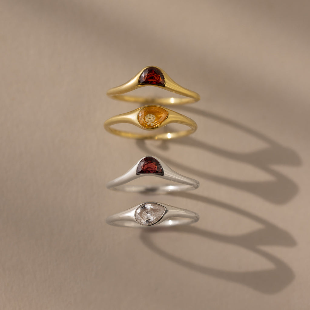 Sculpted Toi et Moi Ring Set