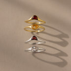 Sculpted Toi et Moi Ring Set