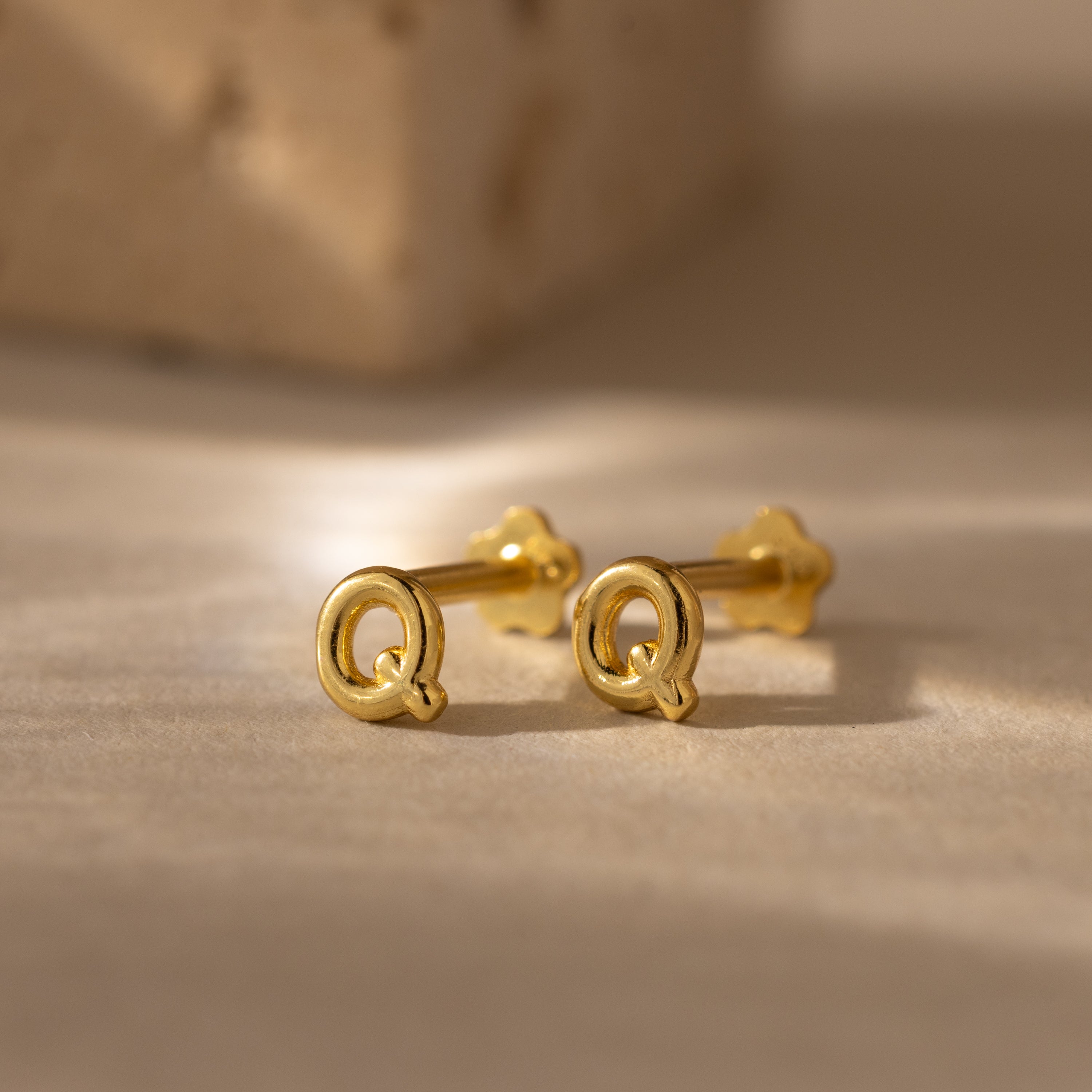 Bubble Initial Flatback Studs