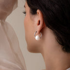 Bold Round Pearl Hoops