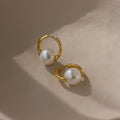 Bold Round Pearl Hoops