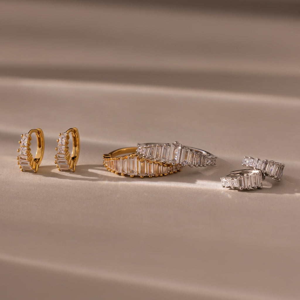 Art Deco Diamond Earrings & Ring Set