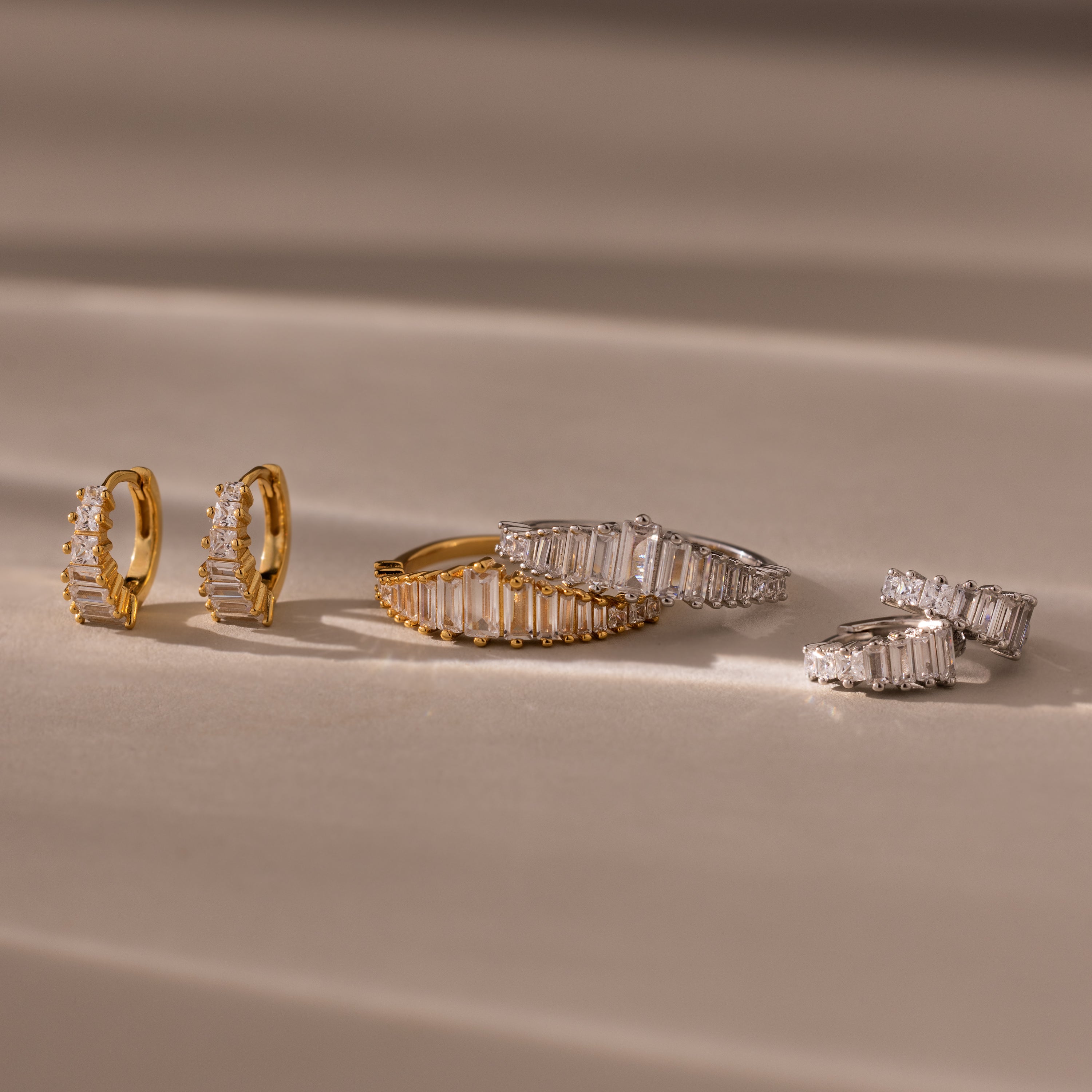 Art Deco Diamond Earrings & Ring Set