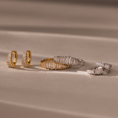 Art Deco Diamond Earrings & Ring Set
