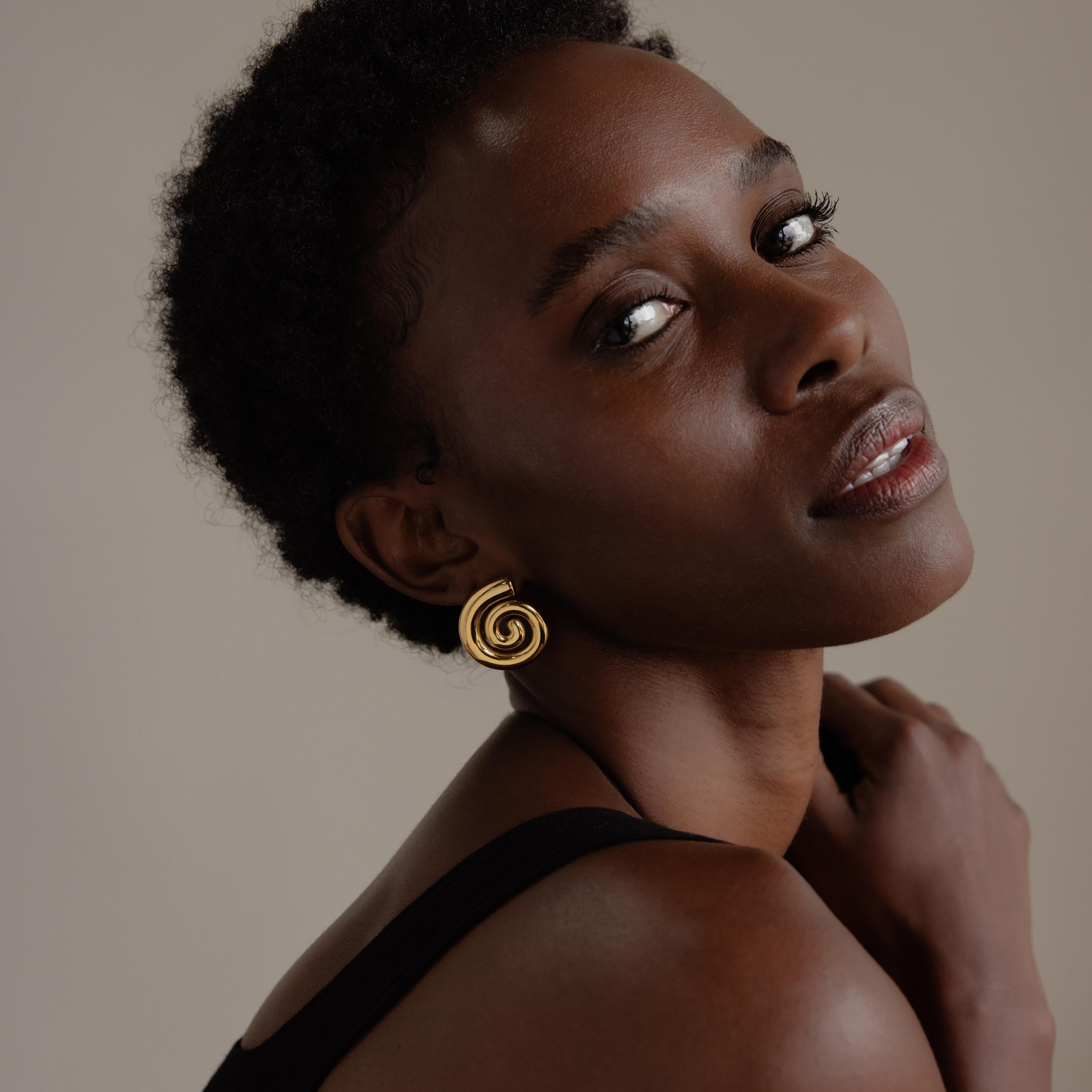 Bold Spiral Stud Earrings