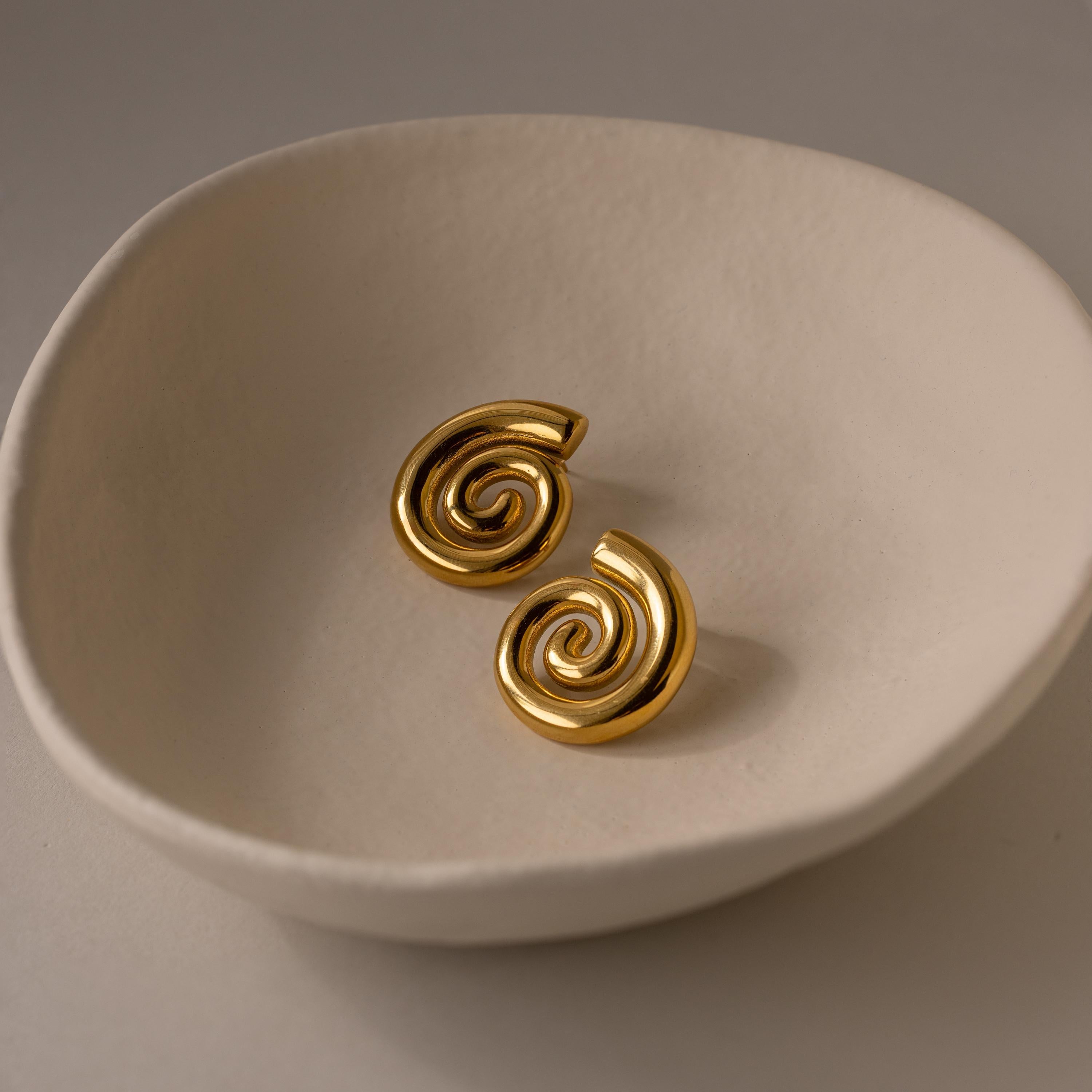 Bold Spiral Stud Earrings