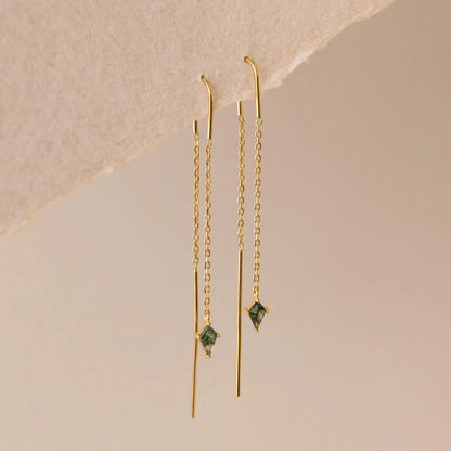 Agate Threader Earrings